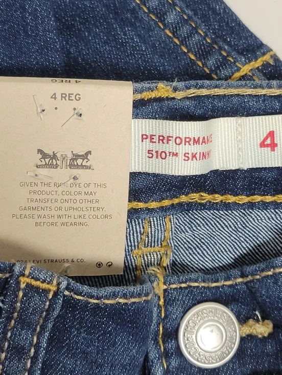 Levi's 510 NWT Skinny Fit Jeans Kids Size 4. - Picture 7 of 11